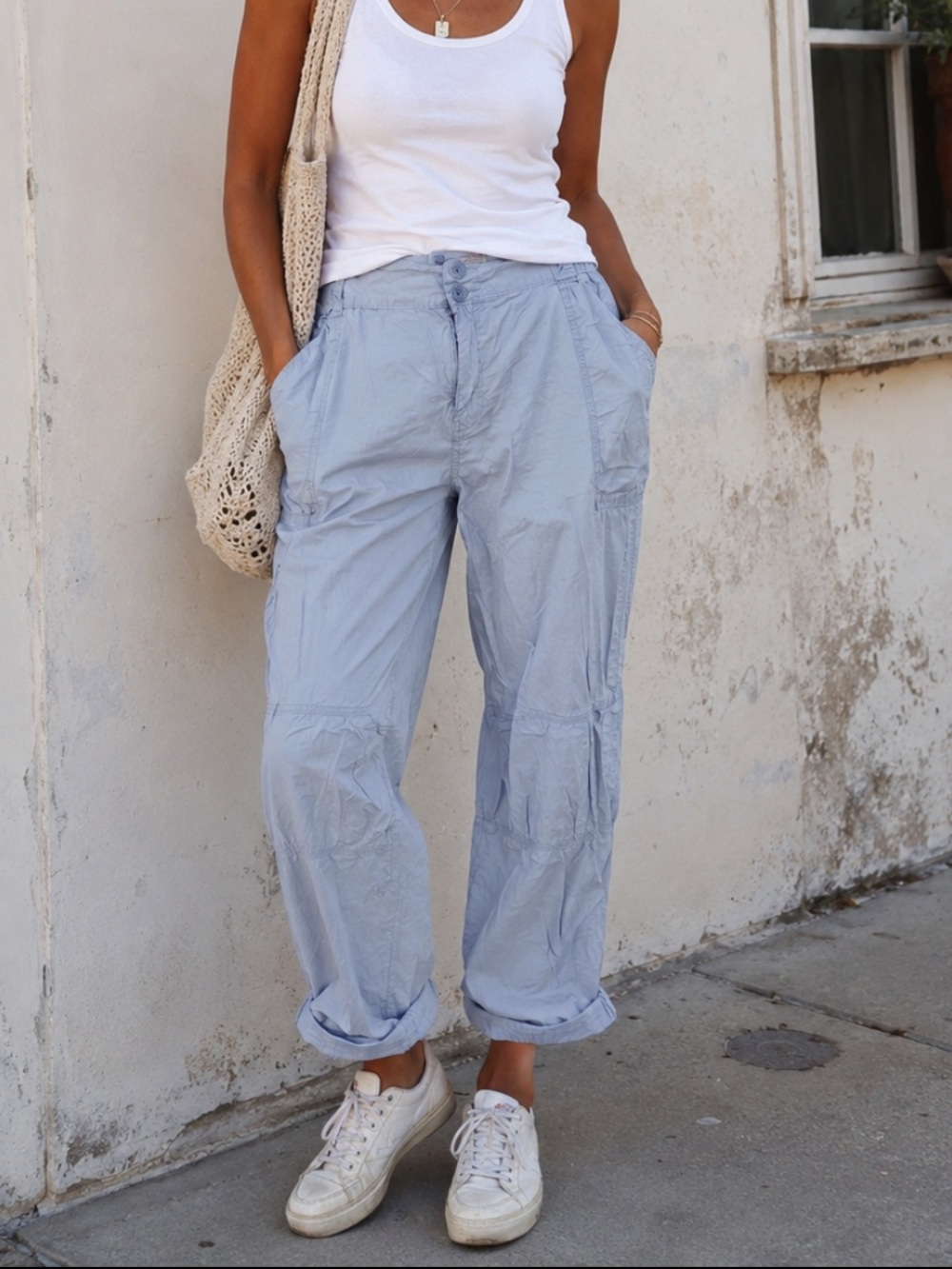 GAP Surplus Rollup Pant - dusty blue